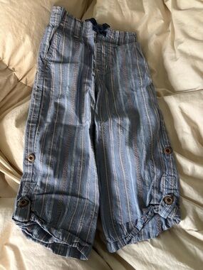 Janie and Jack Blue Striped Cotton Pants